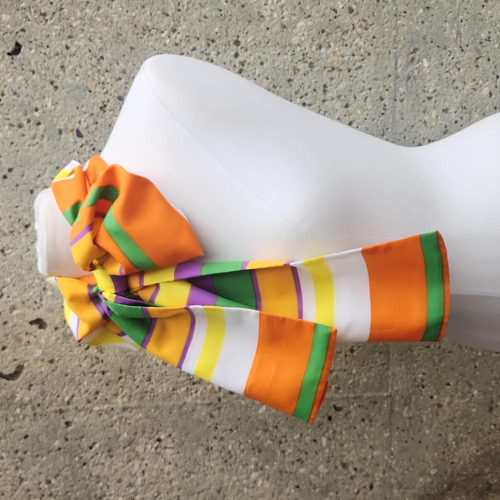 1970s vibrant striped scarf - Picture 5 of 9